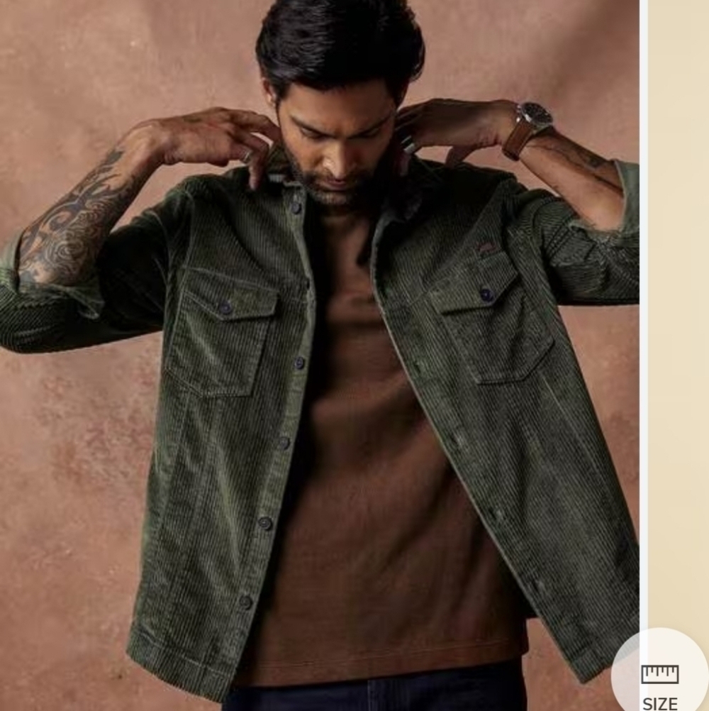 90s Green Corduroy Shirt Jacket